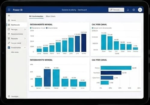 Dashboard de BI executivo da Soma Academy